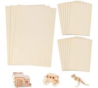 2mm Wood Sheets Unfinished Rectangular Wood Chips for Handwork DIY Crafts, Wood Craft Material Wood Sheets Cuttable Laser Engraving Painting