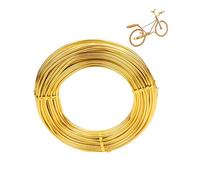 2mm x 20m aluminum craft wire,crafting bendable metal modelling flexible wire weaving,anodized aluminum wire for hobby craft,sculpting,jewelry making,skeleton,floral making-gold