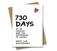 2nd Anniversary Card for Husband - 730 Days of me Talking - Funny