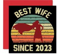 2nd Anniversary Card for Wife from Husband - Best Wife Since 2023 - I Love You Gifts, Happy 2nd Wedding Anniversary Cards for Partner, 145mm Greeting Cards Anniversaries