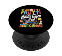 2nd Birthday Autism Boy Girl Autistic Children Twotti Frutti PopSockets Adhesive PopGrip