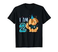 2nd Birthday Boy Dog Puppy Children I'm 2 Value Graphic T-Shirt, Men, Black, M