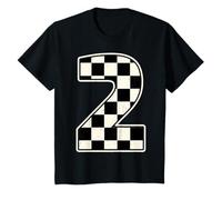 2nd Birthday Boy Two Race Car Checkered Flag T-Shirt