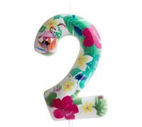 2nd Birthday Candle Flamingo Number 2 Candle Flamingo Cake Topper Decorations Birthday Party Supplies White Tropical Hawaiian Flowers Themed for Baby Shower Kids Boy Girl Party Decor Supplies