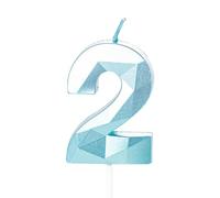2nd Birthday Candles, Blue Number 2 Happy Birthday Candles, Boys He Cake Topper Decorations for 2 Year Old Birthday Party Wedding Anniversary Celebration Supply Blue