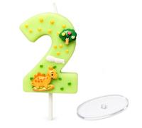2nd Birthday Candles, Dinosaur Number 2 Candle for Boys & Girls, 1Pcs | Premium Refined Paraffin Wax, Number 2 Candle for Party Cake Cupcake Decor