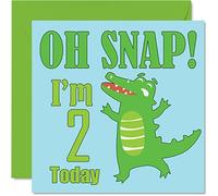 2nd Birthday Card Boy, Oh Snap Crocodile