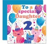 2nd Birthday Card, Cute Cats Special Daughter