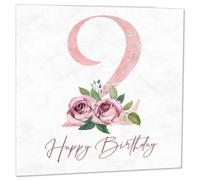2nd Birthday Card for Girls - Floral 2nd Birthday Cards for 2 year old Daughter girl two, second Granddaughter Sister Niece cousin