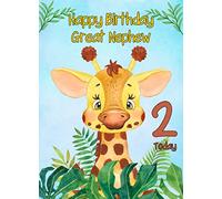 2nd Birthday Card for Great Nephew (Giraffe)