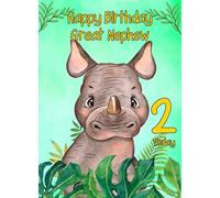 2nd Birthday Card for Great Nephew (Rhino)