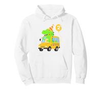 2nd Birthday Dinosaur School Bus Party Celebration Balloon Pullover Hoodie