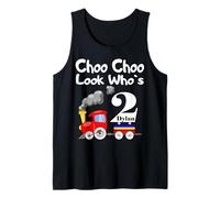 2nd Birthday Dylan Choo Choo Train 2 Year Old Tank Top