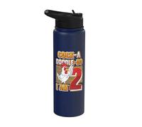 2nd Birthday Farm Animals Themed Cock-A-Doodle-Doo I Am Two Stainless Steel Insulated Water Bottle