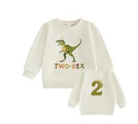 2nd Birthday Gifts for Boys 3rd Birthday Top i am Two Toddler 3rd Outfit Clothes 2 Year Old Boy Gifts Age 2-3 i am 3 Year Old Boys Pullover Long Sleeve Sweatshirt Dinosaur (Beige 2, 2-3 Years)