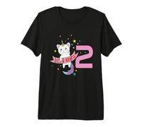 2nd Birthday I am 2 Years Cat Unicorn Premium T-Shirt