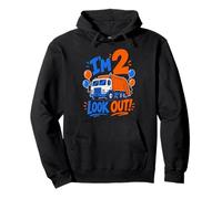 2nd Birthday Kids Garbage Truck Boy 2 Years Waste Truck Pullover Hoodie