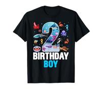 2nd Birthday Party Ocean 2 Year Old Sea Fish Boy T-Shirt