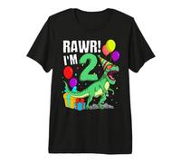 2nd Birthday Rawr! I'm 2 T-Rex Dinosaur 2 Years Birthday Premium T-Shirt
