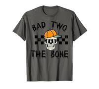 2nd Birthday Skull Bad to Bone 2 Year Old Toddler Boys Kids T-Shirt