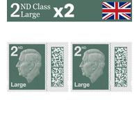 2nd Class Large Letter Stamps (2 Pack) - Genuine Barcoded Self-Adhesive UK Postage - Official 2nd Class Large Postage Stamps (Total 2) | UK BEST SELLERS