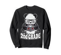 2nd Grade Back To School Panda Book Reader Teacher Heart Sweatshirt