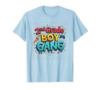 2nd Grade Boy Gang: Fun Gamer Rocket Star Squad T-Shirt, Men, Baby Blue, S