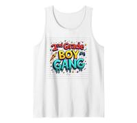 2nd Grade Boy Gang: Fun Gamer Rocket Star Squad Tank Top, Men, White, XL