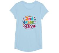 2nd Grade Diva: Royal Scholar Princess T-Shirt, Girls, Baby Blue, XS