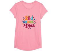 2nd Grade Diva: Royal Scholar Princess T-Shirt, Girls, Pink, Medium
