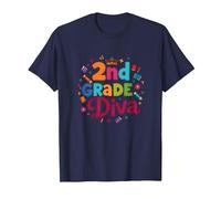 2nd Grade Diva: Royal Scholar Princess T-Shirt, Men, Navy, 4XL