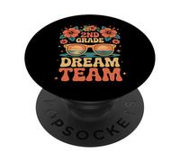 2nd Grade Dream Team Retro Teacher Summer PopSockets Adhesive PopGrip
