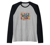 2nd Grade Legend: School Pride for Young Achievers Raglan Baseball Tee, Men, Black/Athletic Heather, S
