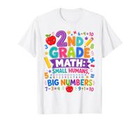 2nd Grade Math Small Humans Big Numbers Funny Design T-Shirt
