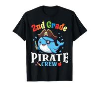 2nd Grade Pirate Crew Cute Whale Back to School Teacher Kids T-Shirt