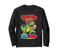 2nd Grade Roaring Into T Rex Dinosaur Back to School Long Sleeve T-Shirt