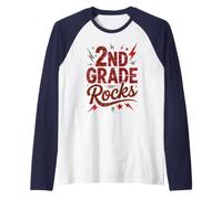 2ND Grade Rocks First Day Band Teacher Besties Autograph Raglan Baseball Tee