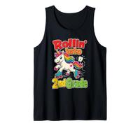 2nd Grade Rollin' Into It Unicorn Roller Skates First Day Tank Top