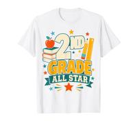 2nd Grade Star Team First Day of School Tee Value Graphic T-Shirt, Men, White, XL