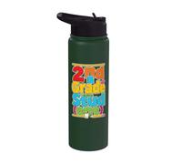 2nd Grade Stud (ent) Second Grader Funny First Day Stainless Steel Insulated Water Bottle