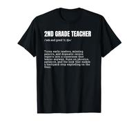2nd Grade Teacher Definition Humorous School Educator Value Graphic T-Shirt