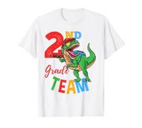 2nd Grade Team T-Rex Dinosaur Back to School Boys Value Graphic T-Shirt, Men, White, XL
