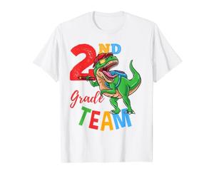 2nd Grade Team T-Rex Dinosaur Back to School Boys Value Graphic T-Shirt, Men, White, XL