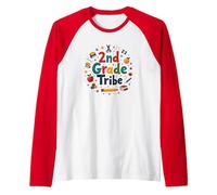 2nd Grade Tribe: School Spirit for Young Learners Raglan Baseball Tee, Men, Red/White, XXL