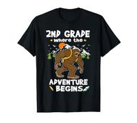 2nd Grade Where The Adventure Begins Back to School Bigfoot Value Graphic T-Shirt