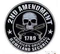2nd Second Amendment Right to Keep and Bear Arms Gun Freedom 1789 Skull Crossbones Republican Original Homeland Security 3.2" Iron On Embroidered Patch for Clothing