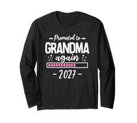 2nd Time Grandma Announcement Promoted to Grandma Again 2027 Long Sleeve T-Shirt