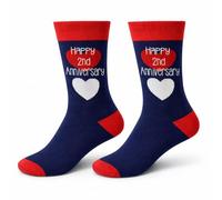 2nd Wedding Anniversary Cotton Anniversary Present for Him 2 Year Wedding Gift 70% Cotton Romantic Novelty Socks UK Size 5-12