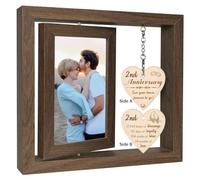 2ND Wedding Anniversary Photo Frame Gifts Cotton Anniversary Frame for Her Him Girlfriend Boyfriend (Dis Two 15x10 cm)