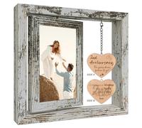 2ND Wedding Anniversary Rotating Photo Frame Gifts, 2 Year Marriage Cotton Anniversary Photo Frame Gifts for Wife Husband Her Him (Dis Two 15x10 cm)